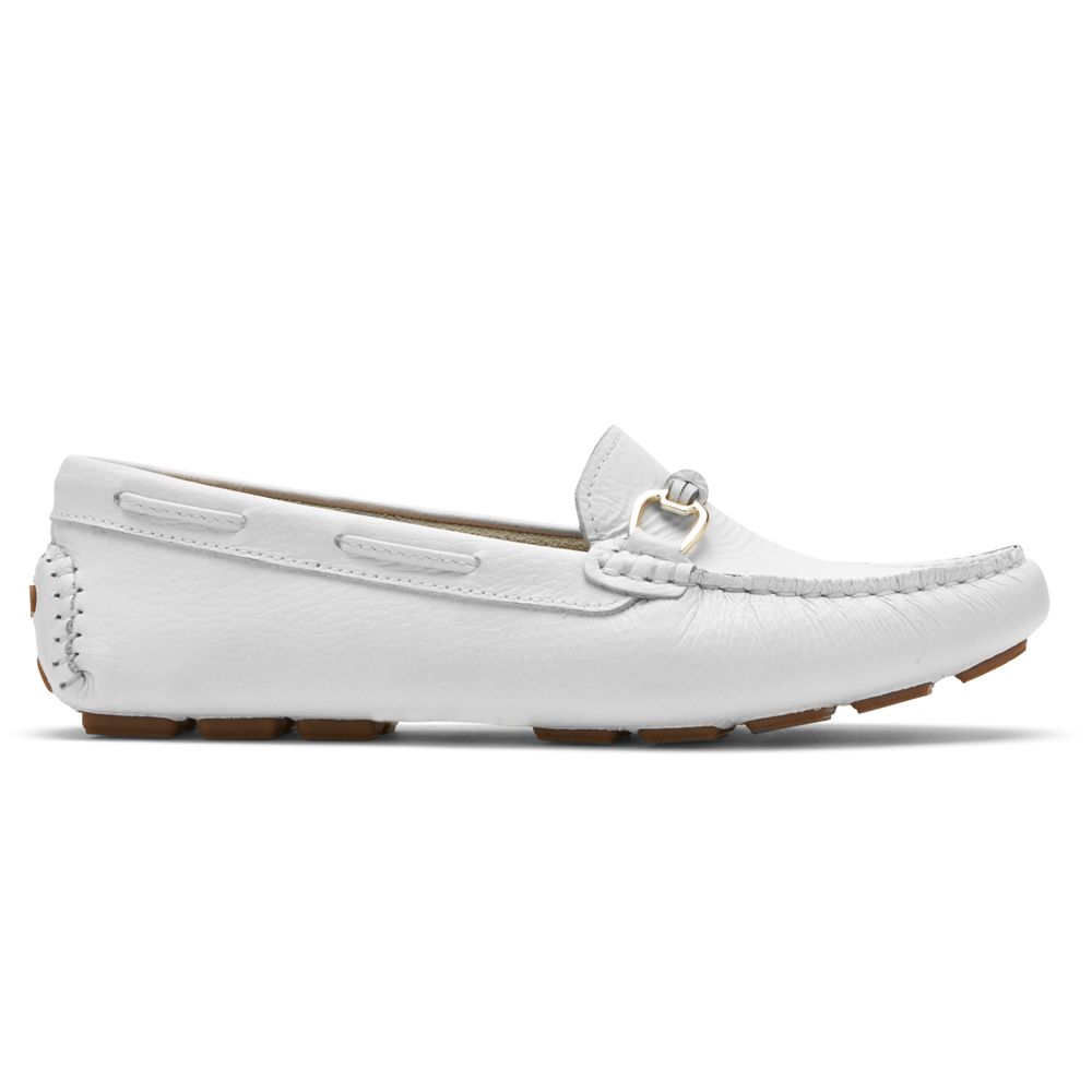 Mocassins Mulher Rockport Bayview Driver Branco,Portugal JEDHQ-8645